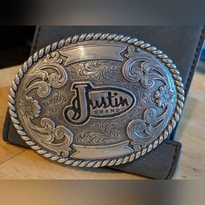 Justin Men's Floral Leather Trophy Belt